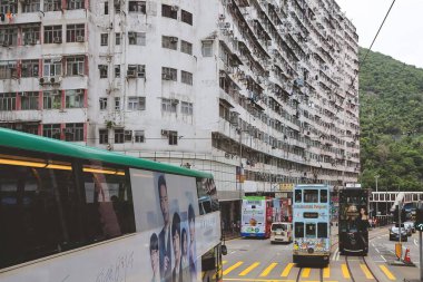 Tram 'da, Quarry Bay Sokağı manzarası, hk 10 Mayıs 2023