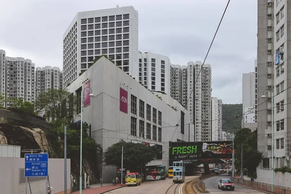 Tram Uitzicht Tai Koo Straat Landschap Mei 2023 — Stockfoto