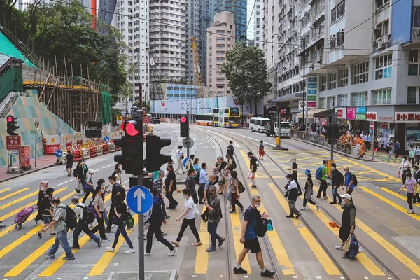 stock image May 11 2023 City Busy pedestrian crossing at hong kong