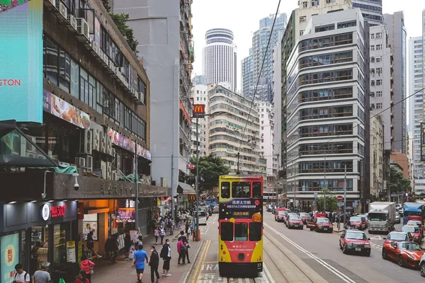 stock image At Tram, view of Wan Chai street scape May 10 2023