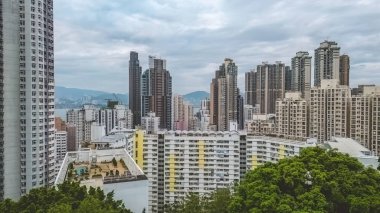 10 Mayıs 2023 Kwun Lung Lau, Hong Kong 'daki apartman bloğu.