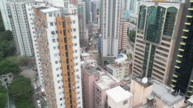 Hong Kong - 10 Mayıs 2023: Shau Kei Wan, Hong Kong 'da apartman bloğu.