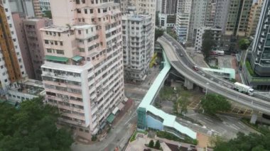 Hong Kong - 10 Mayıs 2023: Shau Kei Wan, Hong Kong 'da apartman bloğu.