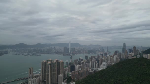 Distretto Centrale Occidentale Paesaggio Urbano Victoria Harbor Hong Kong Maggio — Video Stock