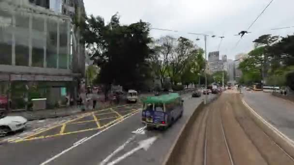 Tram Vista Shau Kei Wan Paesaggio Stradale Maggio 2023 — Video Stock