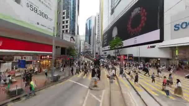 Tram Uitzicht Shau Kei Wan Straat Landschap Mei 2023 — Stockvideo