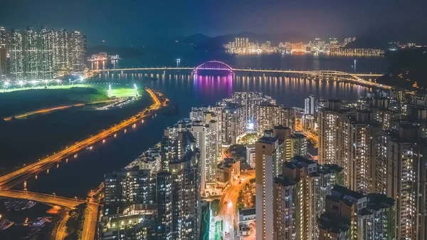 Night View Hang Hau Residential Area Hong Kong — Stock Photo, Image