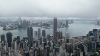Şehrin merkezi ve batı bölgesi, Hong Kong - 16 Mayıs 2023.