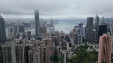 Şehrin merkezi ve batı bölgesi, Hong Kong - 16 Mayıs 2023.
