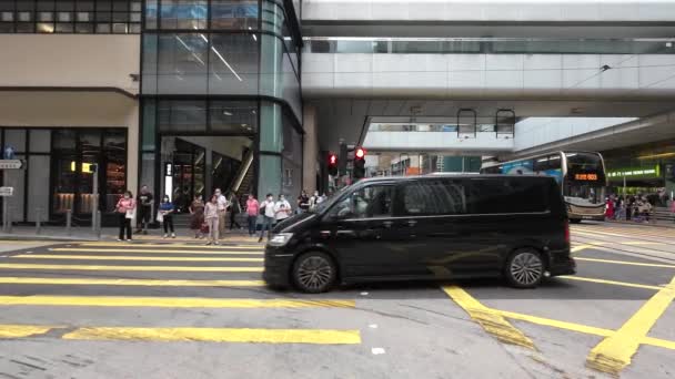 Trafficata Traversata Pedonale Hong Kong Maggio 2023 — Video Stock