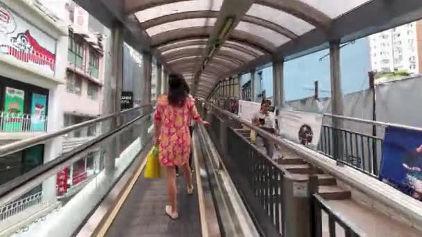 Central Mid Levels Escalator Hong Kong May 2023 — Stock Video