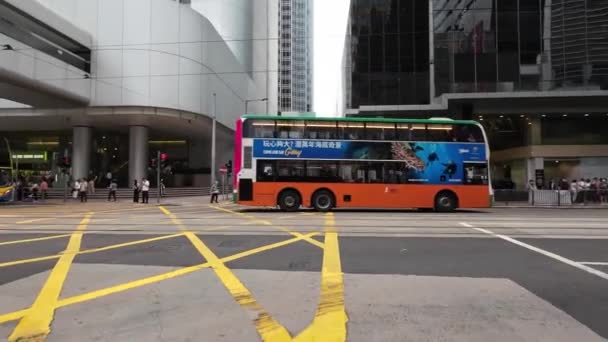 Hong Kong Daki Kalabalık Yaya Geçidi Mayıs 2023 — Stok video