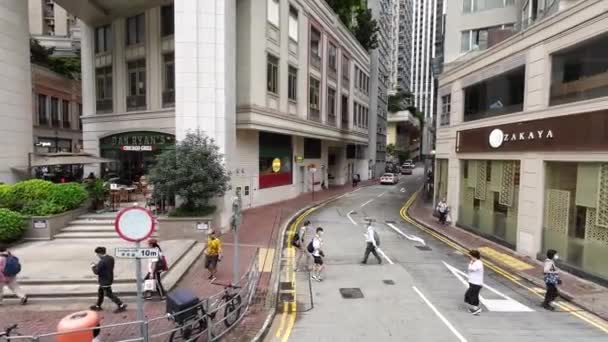 Wan Chai Χονγκ Κονγκ Street Στο Χονγκ Κονγκ Μαΐου 2023 — Αρχείο Βίντεο