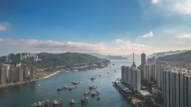 26 Mayıs 2023 'te Tsuen Wan' daki Serseri Kanalı Manzarası