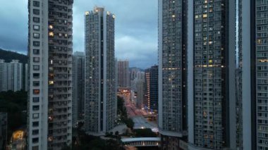 26 Mayıs 2023 'te, Hong Kong, Tsuen Wan' daki konut binaları..
