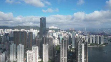 26 Mayıs 2023 'te, Hong Kong, Tsuen Wan' daki konut binaları..