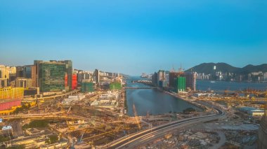 28 Mayıs 2023 Merkez Kowloon Yolu 'nda yeni otoyol yapımı devam ediyor.