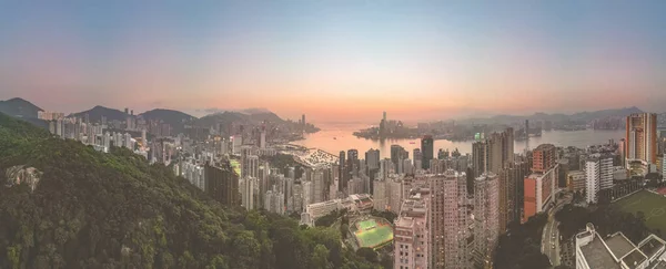 Hong Kong Paysage Urbain Vue Sommet Des Brûleurs Encens Rouges — Photo