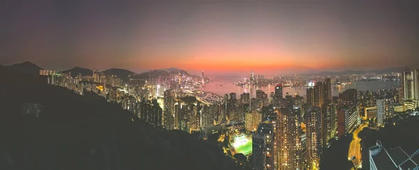 Χονγκ Κονγκ Cityscape Θέα Από Red Incense Burner Σύνοδο Κορυφής — Φωτογραφία Αρχείου