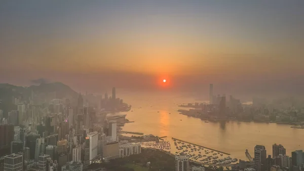 Hong Kong Şehri Kızıl Tütsü Yakıcı Zirvesinden Görünüm Mayıs 2023 — Stok fotoğraf