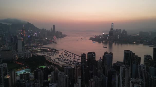 Hongkong Cityscape Utsikt Från Red Incense Burner Summit Maj 2023 — Stockvideo