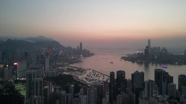 Stadtbild Von Hongkong Blick Vom Red Incense Burner Summit Mai — Stockvideo