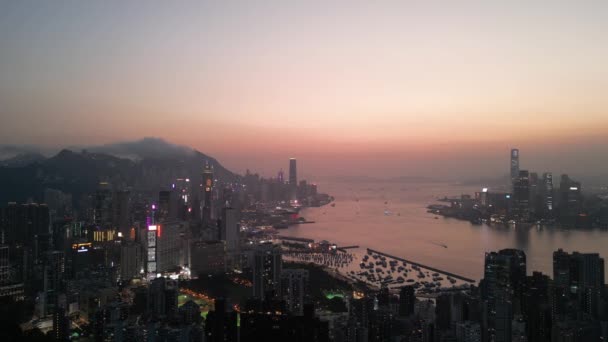 Hong Kong Cityscape View Red Incense Burner Csúcstalálkozó 2023 Május — Stock videók