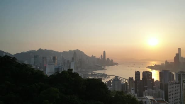 Hong Kong Cityscape Pohled Summitu Červeného Kadidla Května 2023 — Stock video
