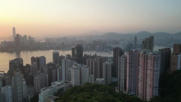 Cidade Hong Kong Vista Cúpula Queimador Incenso Vermelho Maio 2023 — Vídeo de Stock