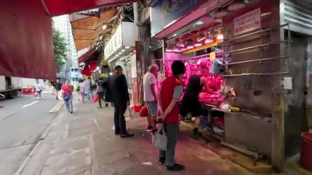 North Point Hongkong Maj 2023 Gånggatan Avsnitt Shopping Känd Chun — Stockvideo
