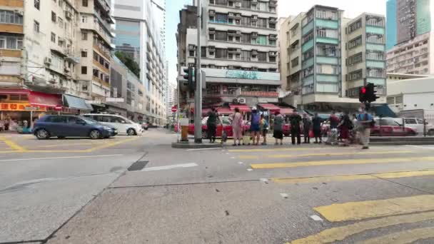 Navigating Bustling District Hong Kong June 2023 — Stock Video