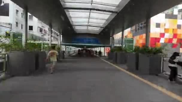 Sistema Ponte Pedonal Mong Kok Hong Kong Junho 2023 — Vídeo de Stock