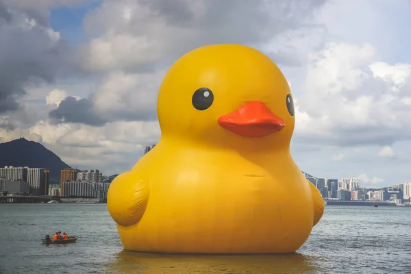 stock image Quirky Charm and Maritime Fun, giant Rubber Duck in HK, June 9 2023