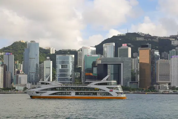 Hong Kong Kowloon Λιμάνι Κόλπο Βάρκα Κυκλοφορίας Ιούνιος 2023 — Φωτογραφία Αρχείου