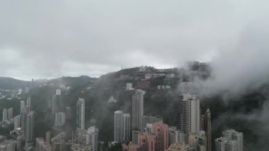 8 Haziran 2023 'te Hong Kong, Peak' ten Victoria Limanı 'nın Akşamı. 