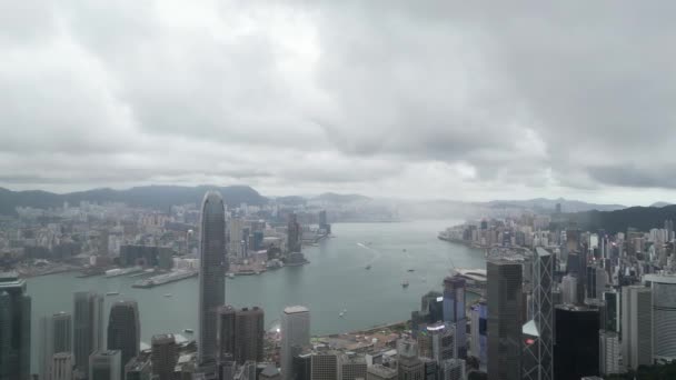 Serata Del Porto Victoria Dal Picco Hong Kong Giugno 2023 — Video Stock