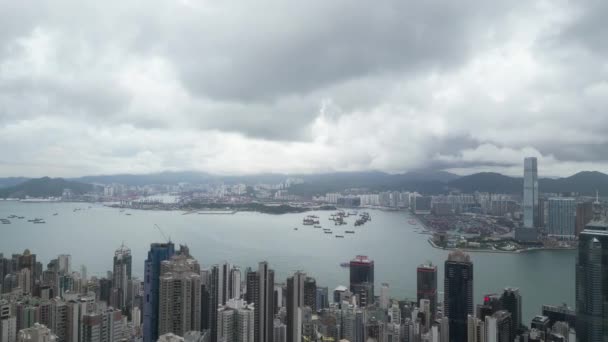 Serata Del Porto Victoria Dal Picco Hong Kong Giugno 2023 — Video Stock