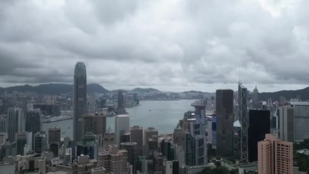 Noite Porto Victoria Pico Hong Kong Junho 2023 — Vídeo de Stock