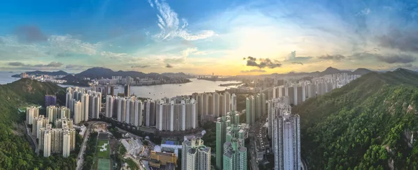 Yau Tong Spektakulärer Blick Auf Den Victoria Harbour Splendor Juni — Stockfoto