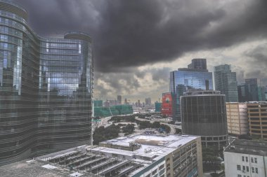 Hong Kong 'da hareketli ve hareketli bir mahalle, 21 Haziran 2023