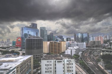 Hong Kong 'da hareketli ve hareketli bir mahalle, 21 Haziran 2023