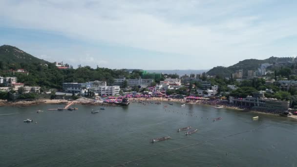 Ejderha Tekneleri Festivali Haziran 2023 Stanley Plajında Gerçekleşti — Stok video