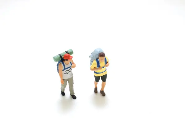 Stock image fun of figure with backpack at board