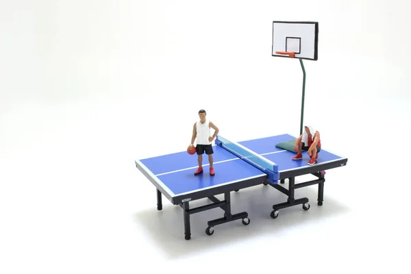 Divertimento Figura Giocatore Basket Tavolo Ping Pong — Foto Stock