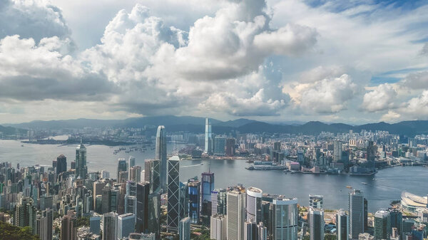 The landscape of victoria harbour in HK, June 26 2023