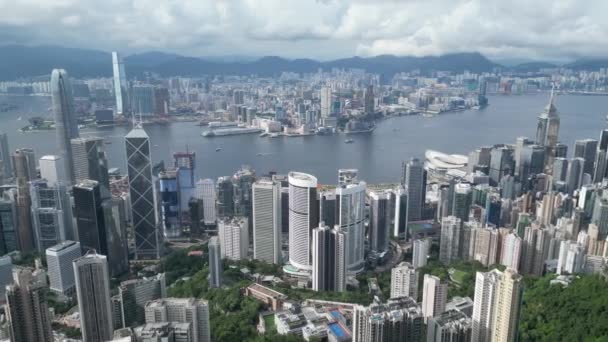 Grattacieli Torreggianti Victoria Peak Hong Kong Giugno 2023 — Video Stock