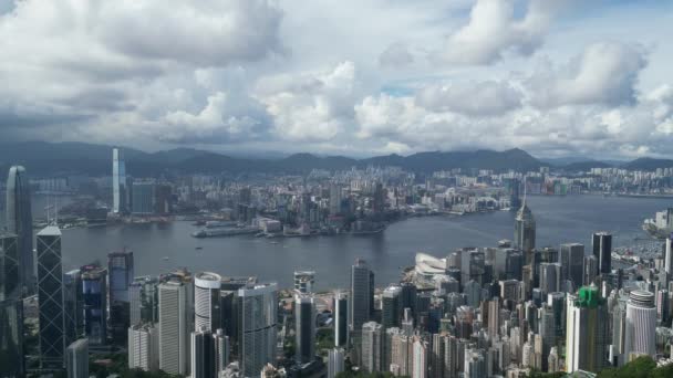 Высокие Небоскребы Пика Виктория Гонконг Июня 2023 Года — стоковое видео