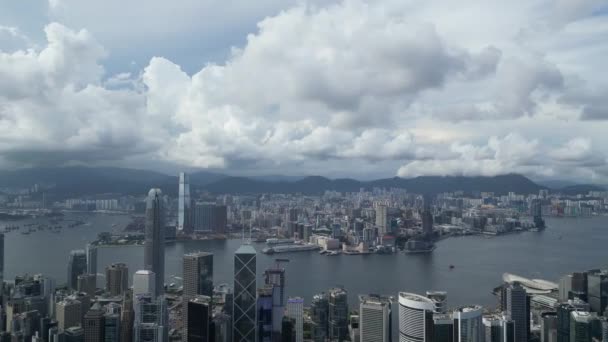 Πύργοι Ουρανοξύστες Από Victoria Peak Χονγκ Κονγκ Ιουνίου 2023 — Αρχείο Βίντεο