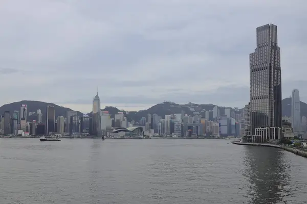 Victoria Limanı Ndan Hong Kong Silueti Manzarası Temmuz 12023 — Stok fotoğraf