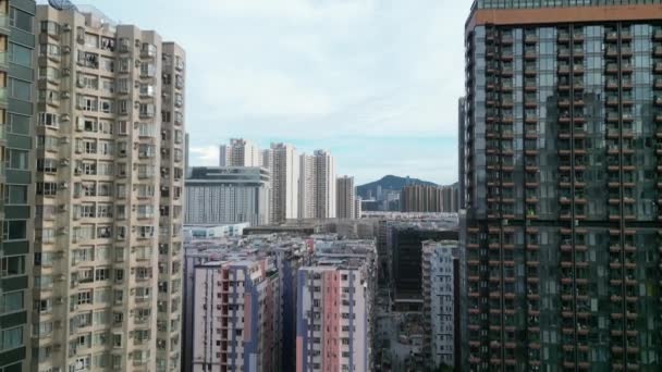 Hoogbouw Private Housing Estate Kwa Wan Juli 2023 — Stockvideo